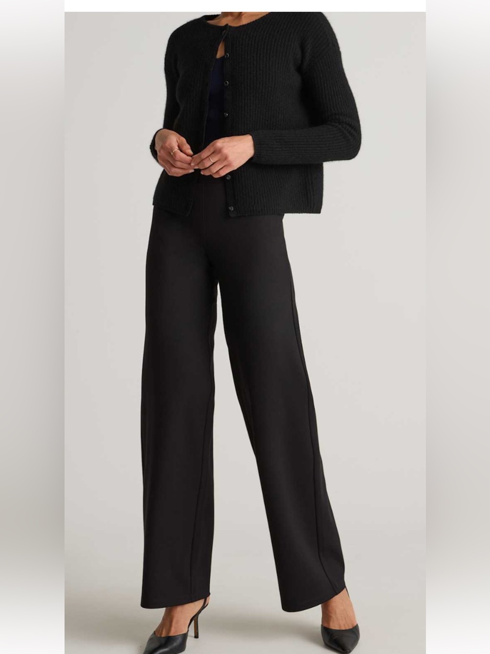 Quince ultra stretch ponte Wide-Leg Trousers 8 NWT